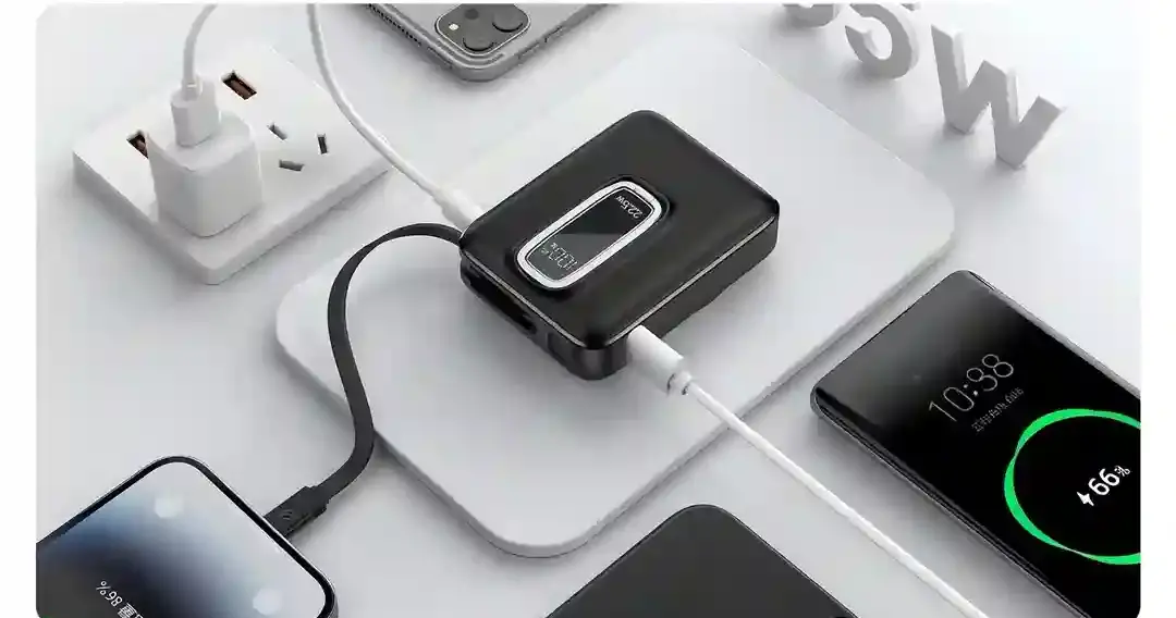 باور بانك مغناطيسي لاسلكي بسعة 10000mAh شحن سريع 22.5W مع شاشة رقمية من ASPOR A313 - الصورة 4