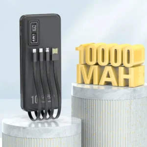 ⁦باور بانك بسعة 10000mAh شحن سريع 22.5W مع 4 كابلات مدمجة وشاشة رقمية ASPOR A300PD⁩ - الصورة ⁦3⁩