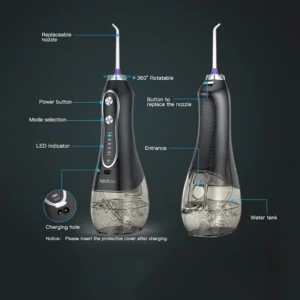 ⁦جهاز تنظيف الأسنان المائي H2ofloss HF-6 لاسلكي قابل لإعادة الشحن⁩ - الصورة ⁦10⁩