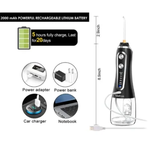 Alternative view of جهاز تنظيف الأسنان المائي H2ofloss HF-6 لاسلكي قابل لإعادة الشحن