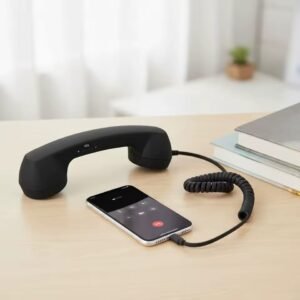 Alternative view of سماعة هاتف ريترو USB-C بميكروفون إلغاء الضوضاء وقاعدة مكتبية 